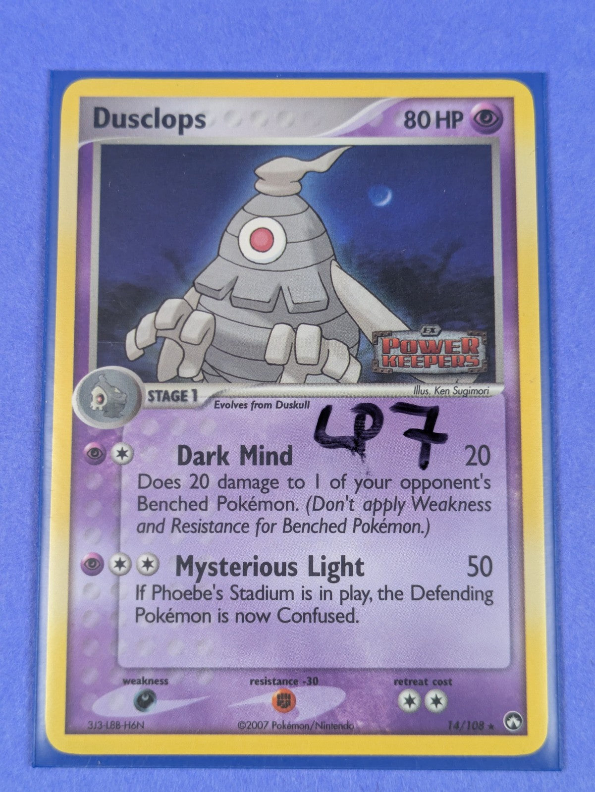 Dusclops - 14/108 - Rare Reverse Holo Power Keepers - Pokemon Card - LP