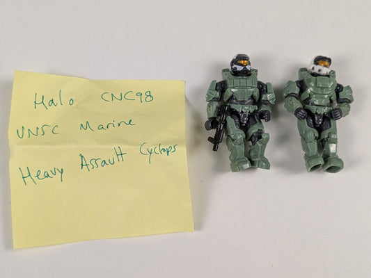 HALO Mega Bloks Construx UNSC Marine & Heavy Assault Cyclops CNC98