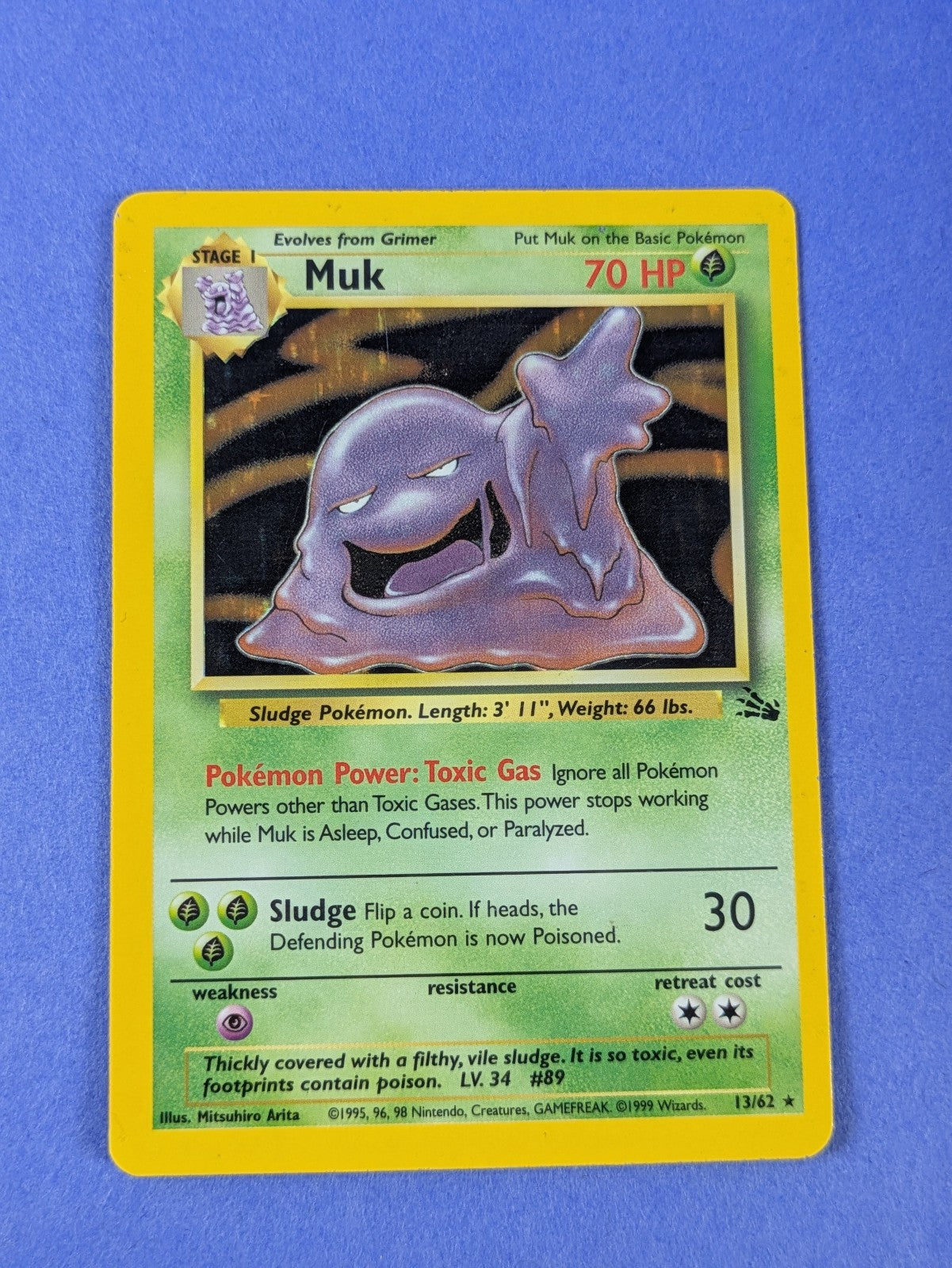 Muk - 13/62 - Holo Rare Unlimited Fossil - Pokemon Card - MP