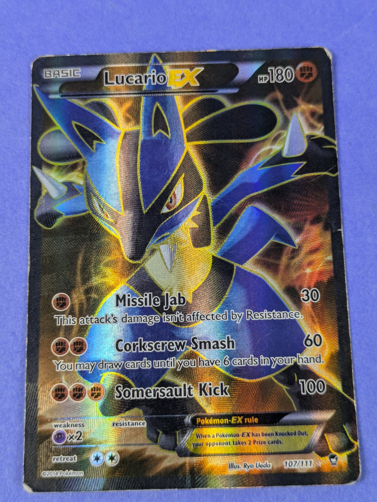Lucario EX #107/111 Pokemon Furious Fists - Ultra Rare - Pokemon Card - HP