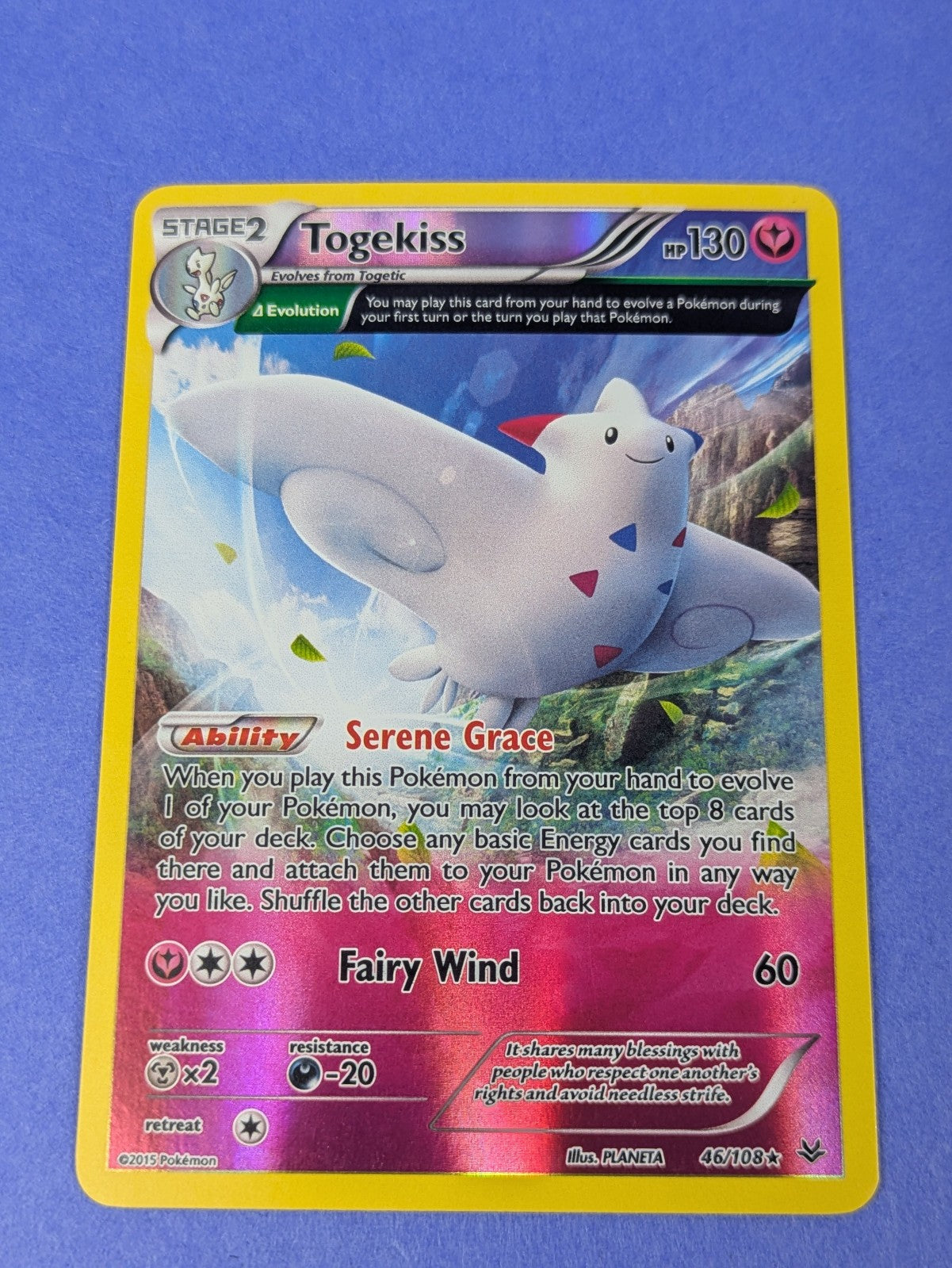 Togekiss - 46/108 - Rare Reverse Holo Roaring Skies - Pokemon Card - LP