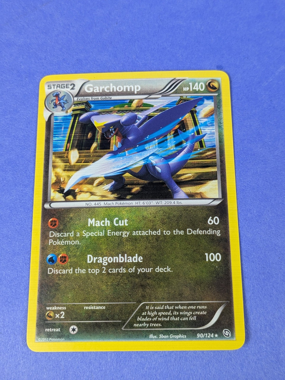 Garchomp - 90/124 - Rare Holo Dragons Exalted - Pokemon Card - LP