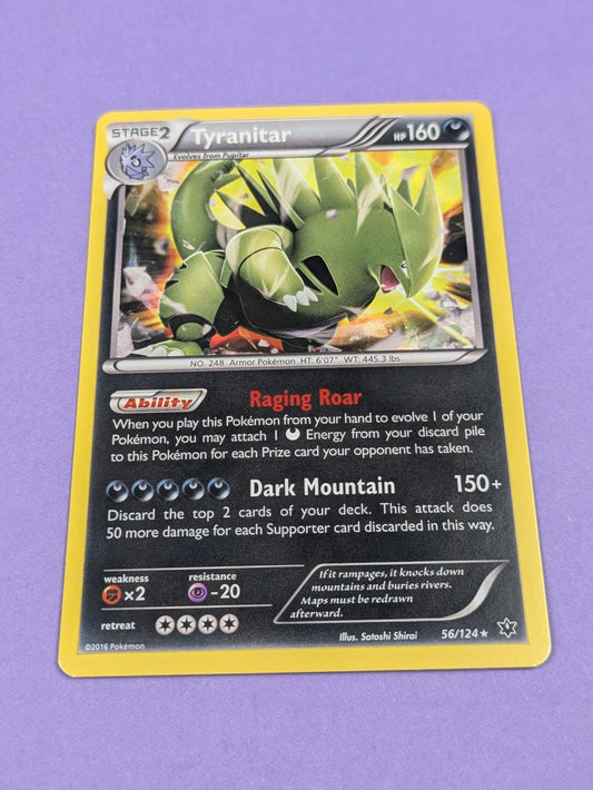 Tyranitar - 56/124 - Rare Holo Fates Collide - Pokemon Card - NM