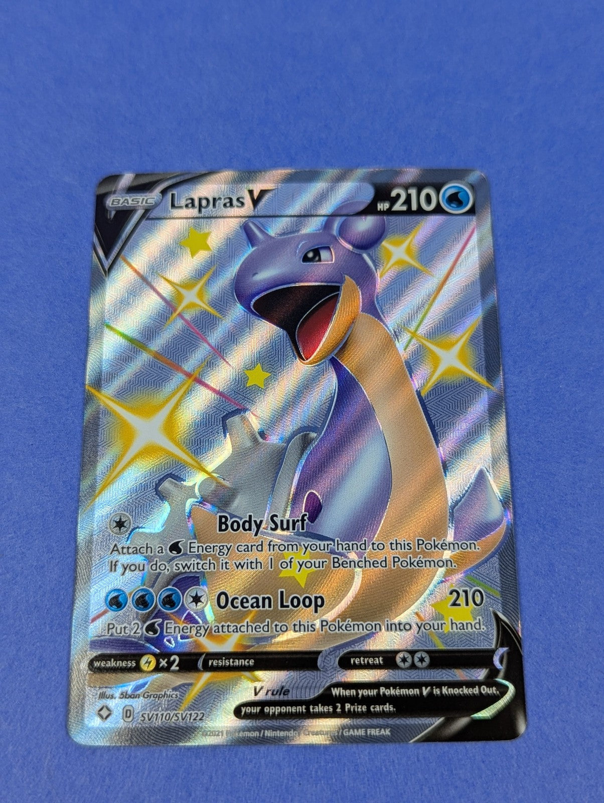 Lapras V - SV110/SV122 - Shiny Rare Shining Fates - Pokemon Card - NM