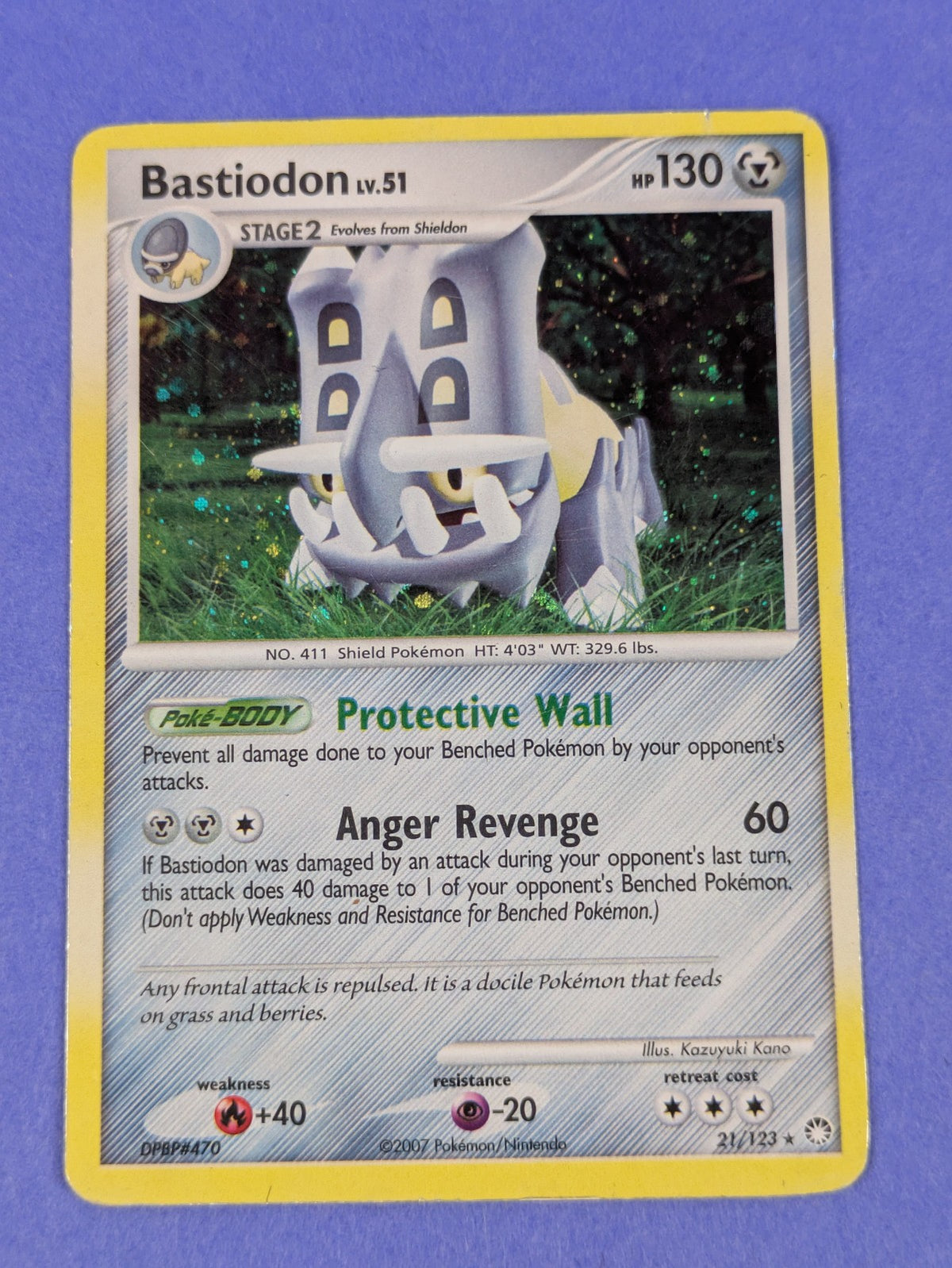 Bastiodon - 21/123 - Holo Rare Theme Deck Exclusive - Pokemon Card - MP