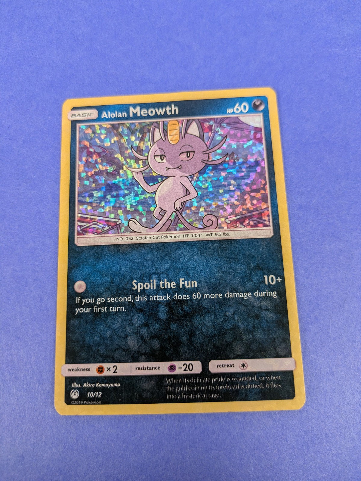 Alolan Meowth - 10/12 - Promo Holo McDonald's Collection 2019 - Pokemon - NM
