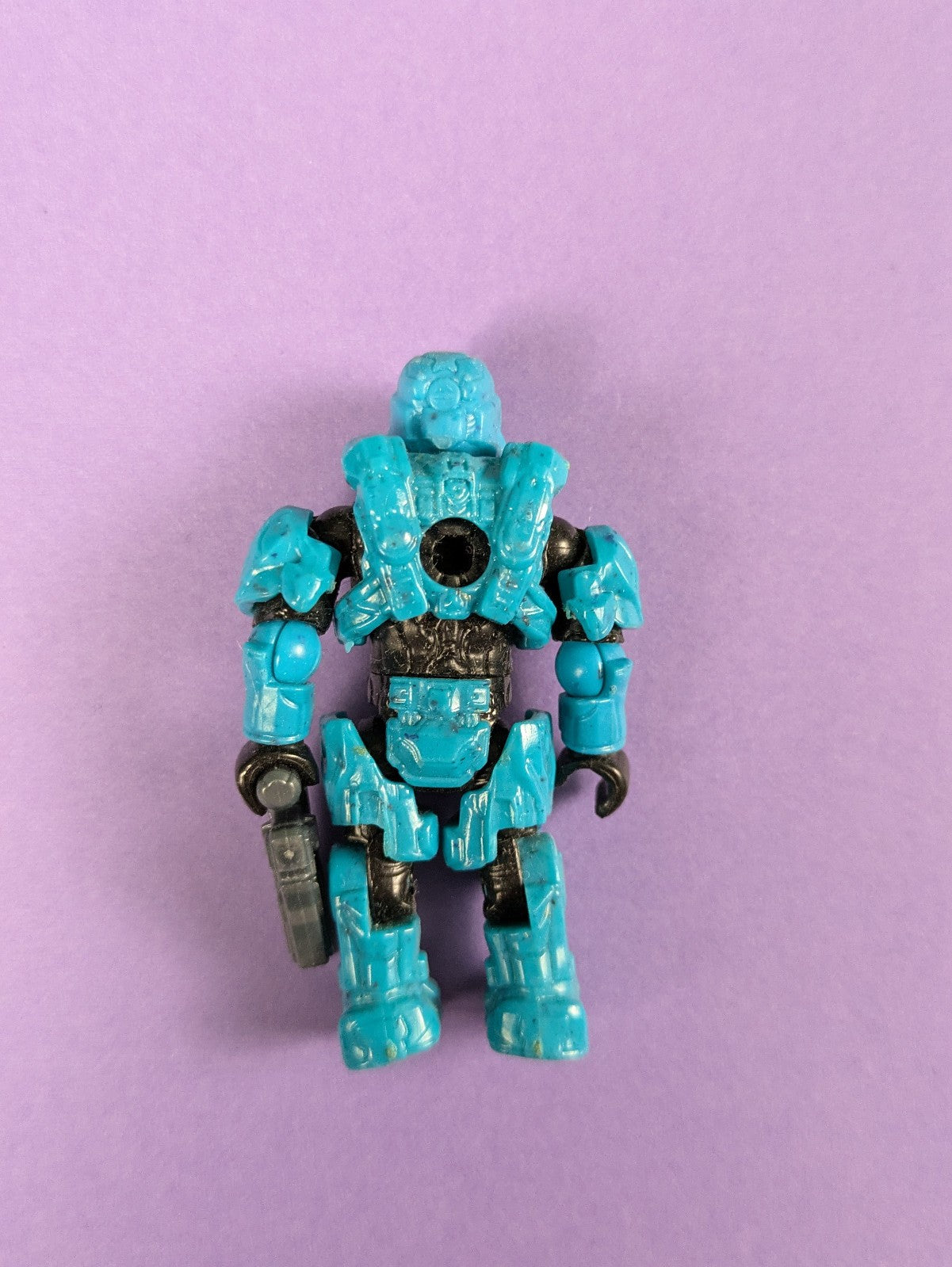 HALO Mega Bloks Construx Cyan Spartan Soldier Charlie CNC84 Series 12 w/ Weapon