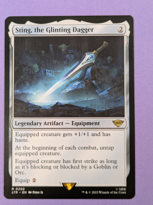 MTG Magic: The Lord of the Rings: Sting, the Glinting Dagger #0250 Rare - LP