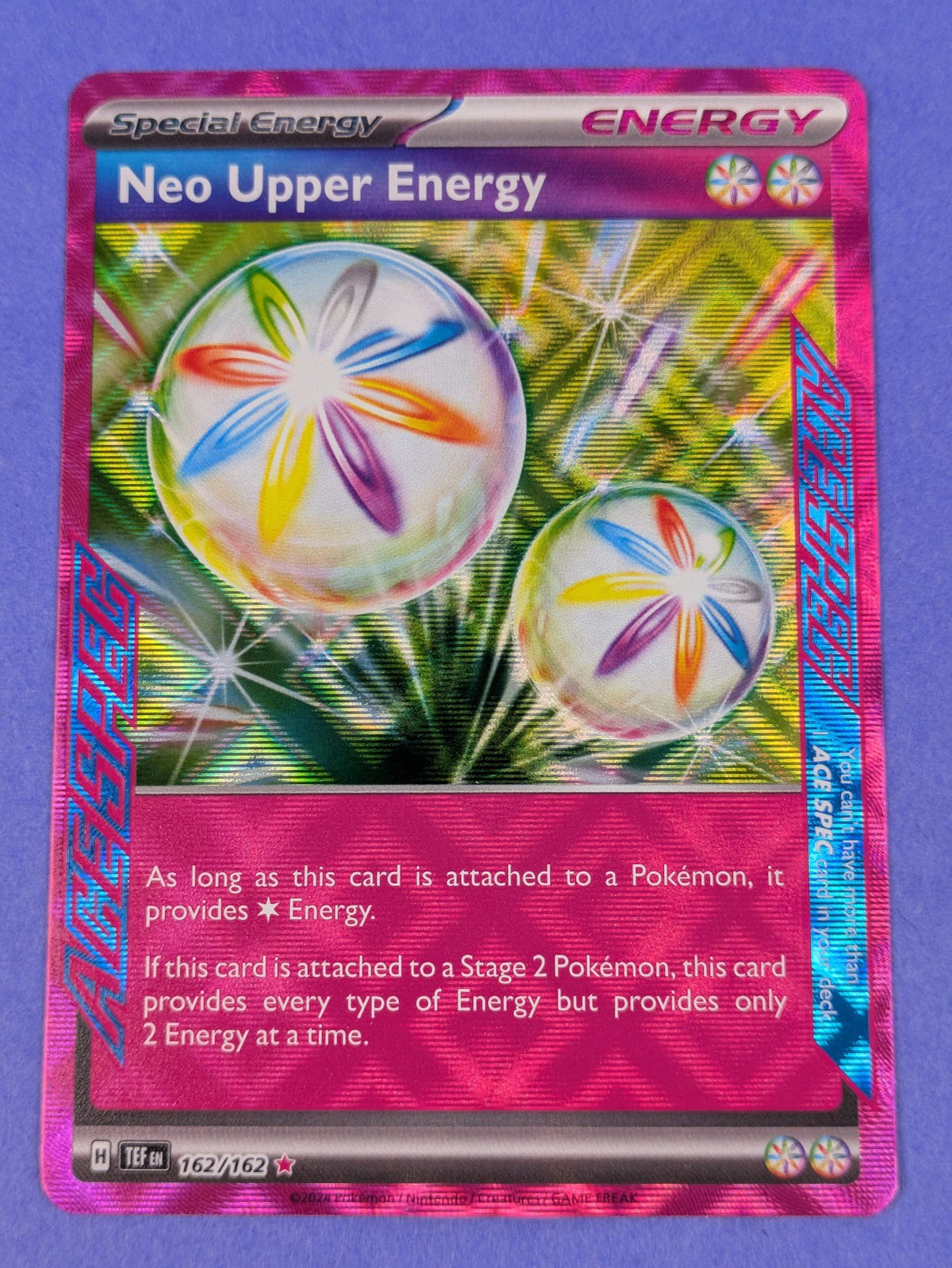 Neo Upper Energy - 162/162 - ACE SPEC Rare Temporal Forces - Pokemon Card - NM