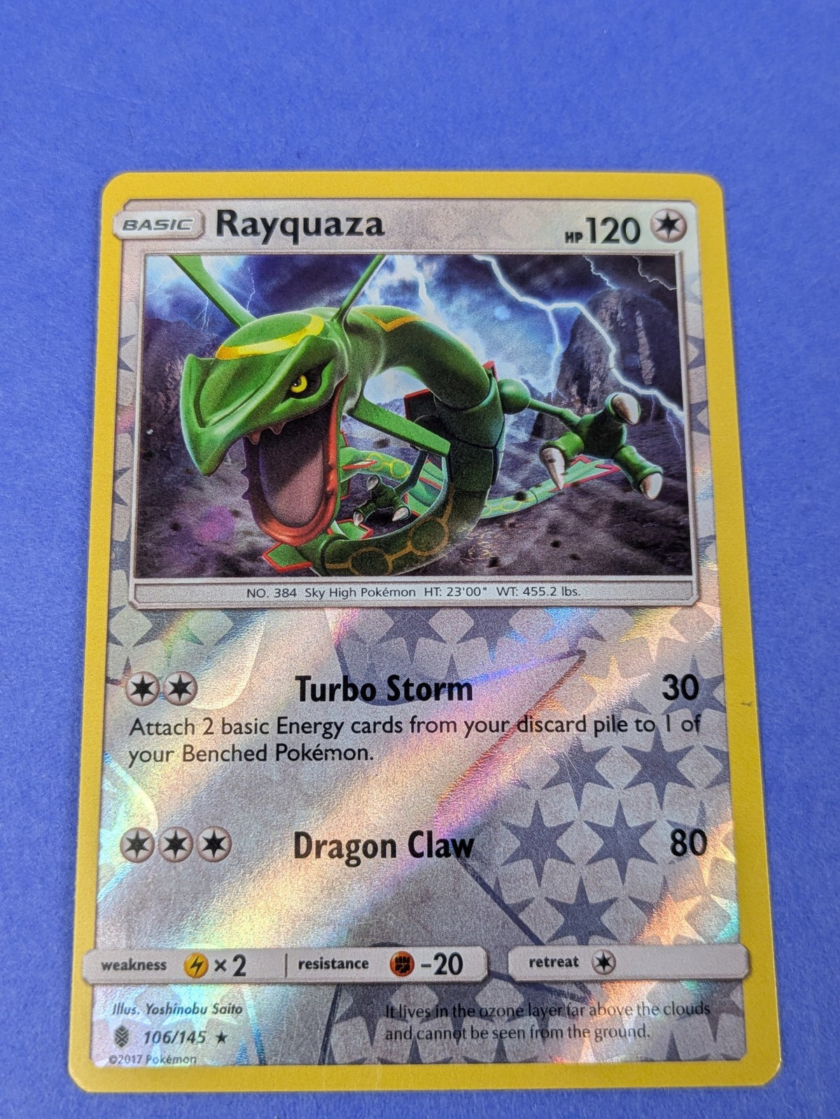 Rayquaza - 106/145 - Rare Reverse Holo Guardians Rising - Pokemon Card - LP