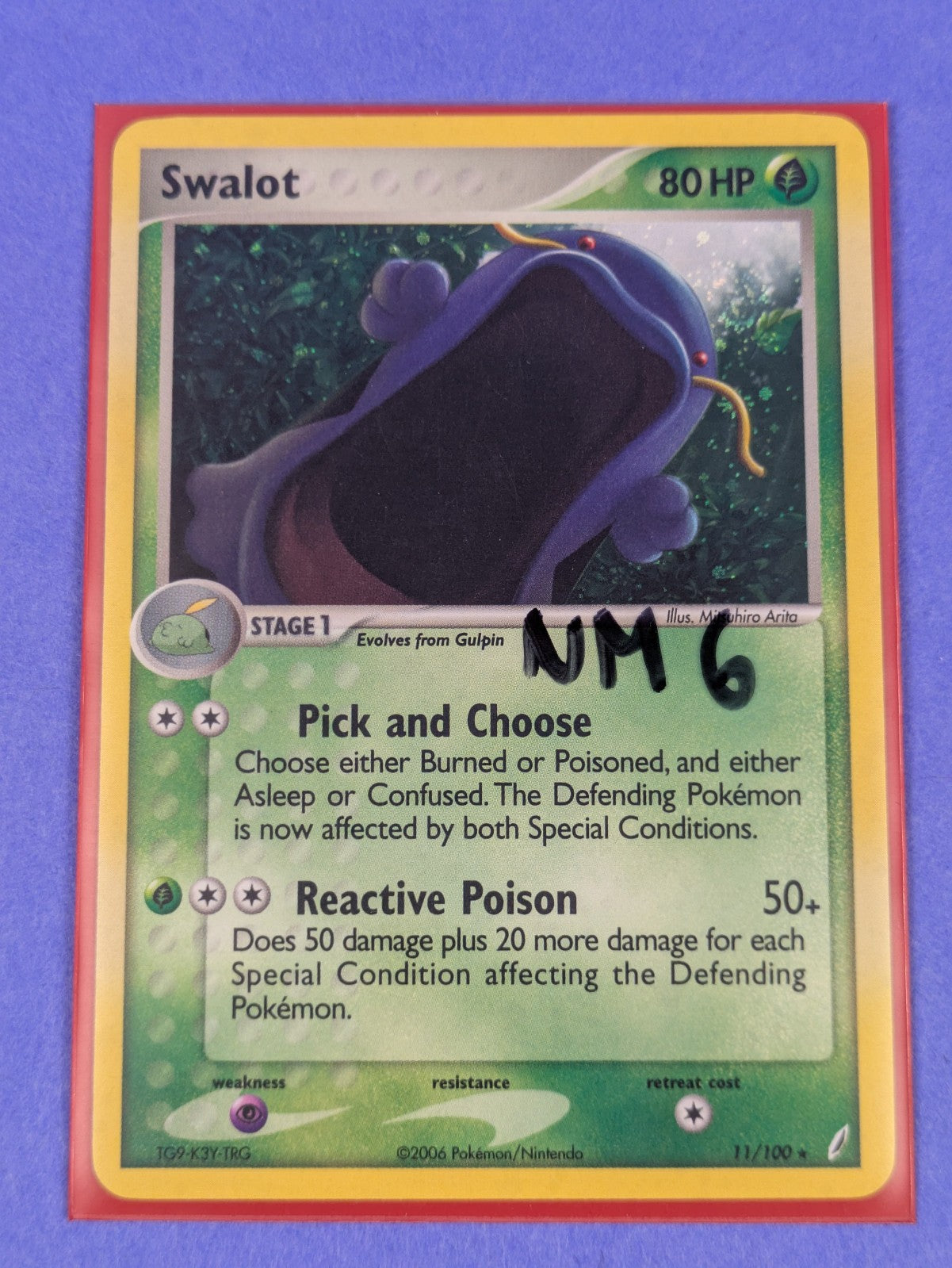 Swalot - 11/100 - Holo Rare Crystal Guardians - Pokemon Card - NM