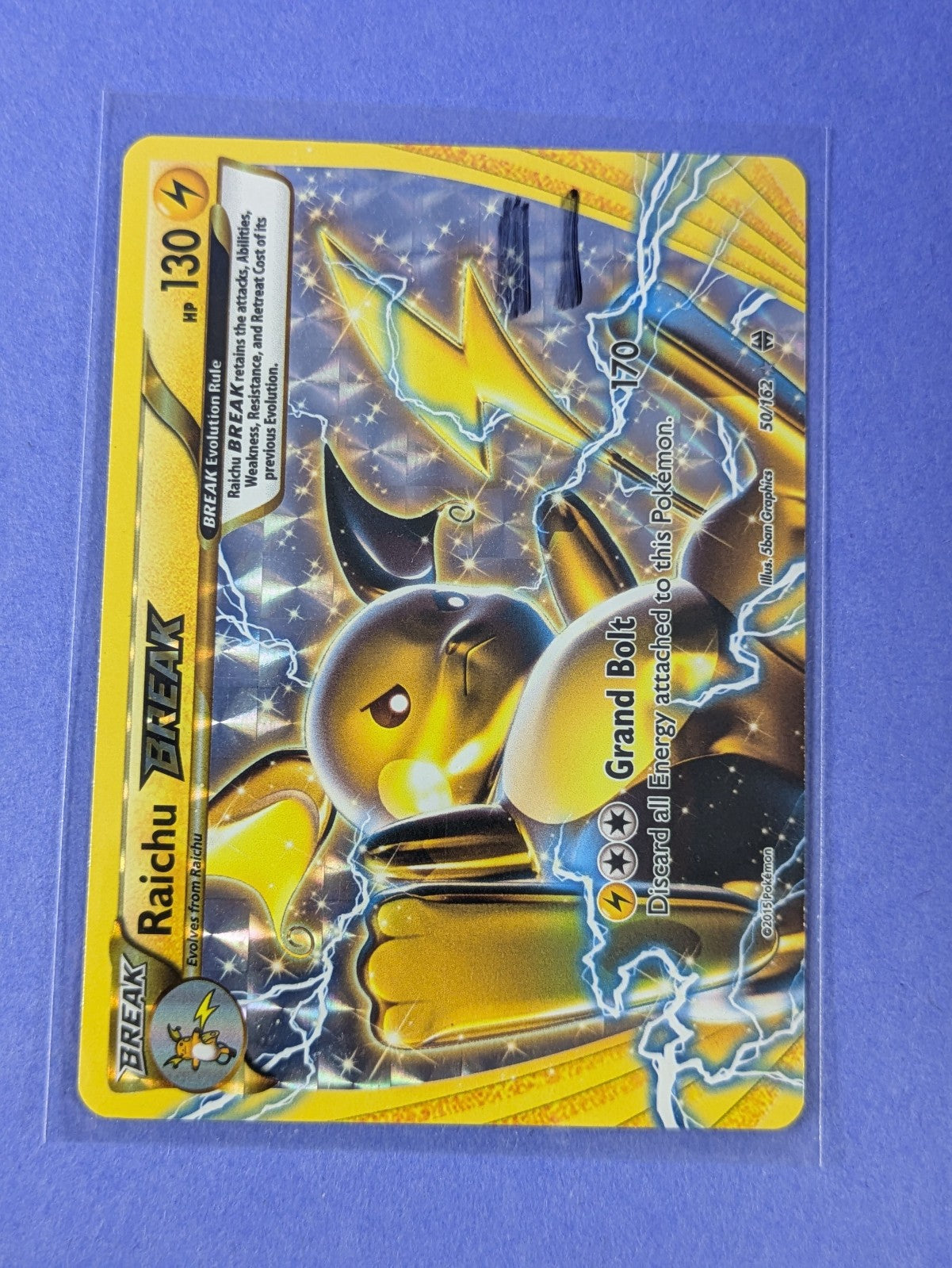 Raichu BREAK - 50/162 - Rare BREAK BREAKthrough - Pokemon Card - LP