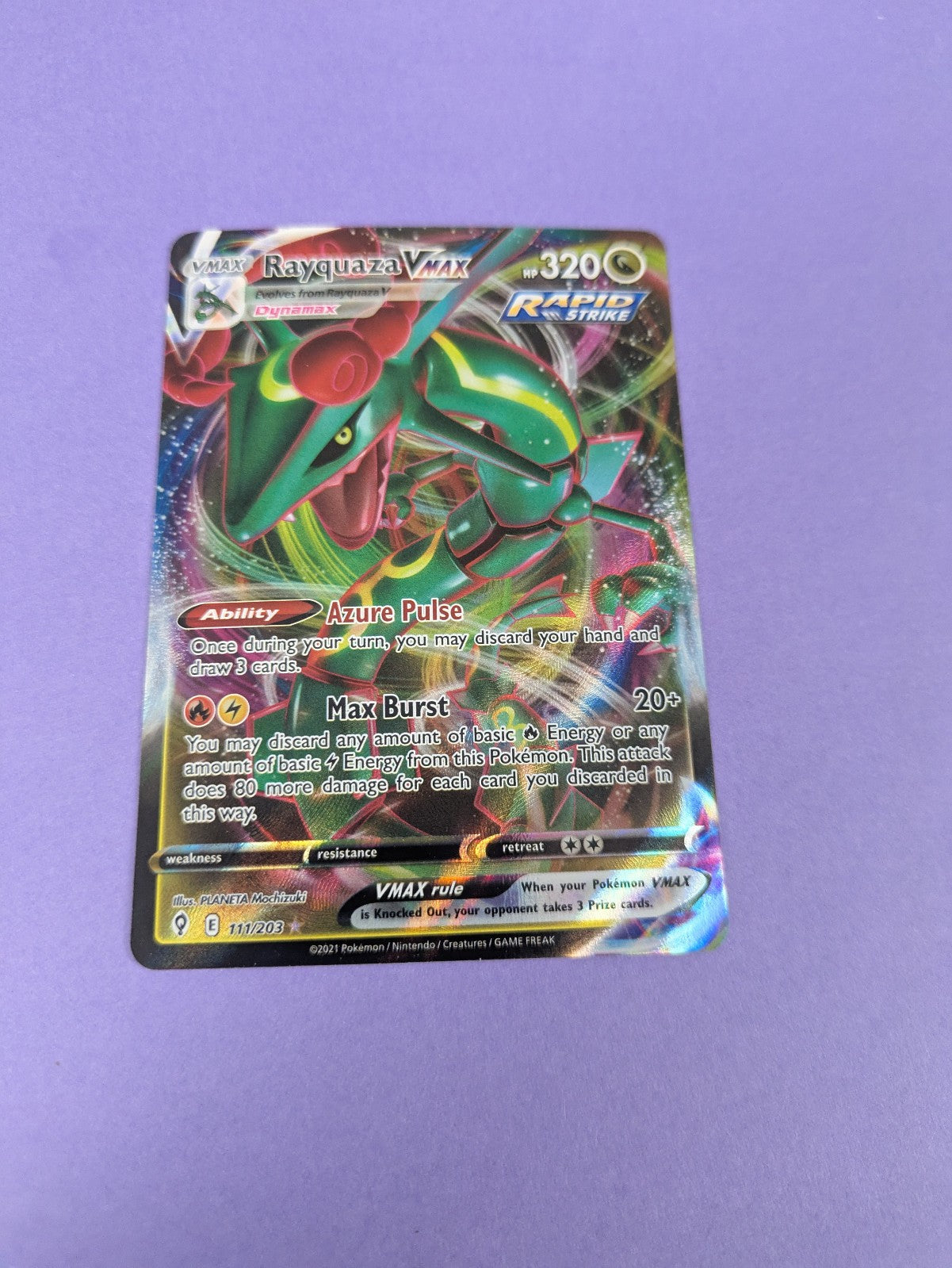 Rayquaza VMAX - 111/203 - Ultra Rare Evolving Skies - Pokemon Card - NM