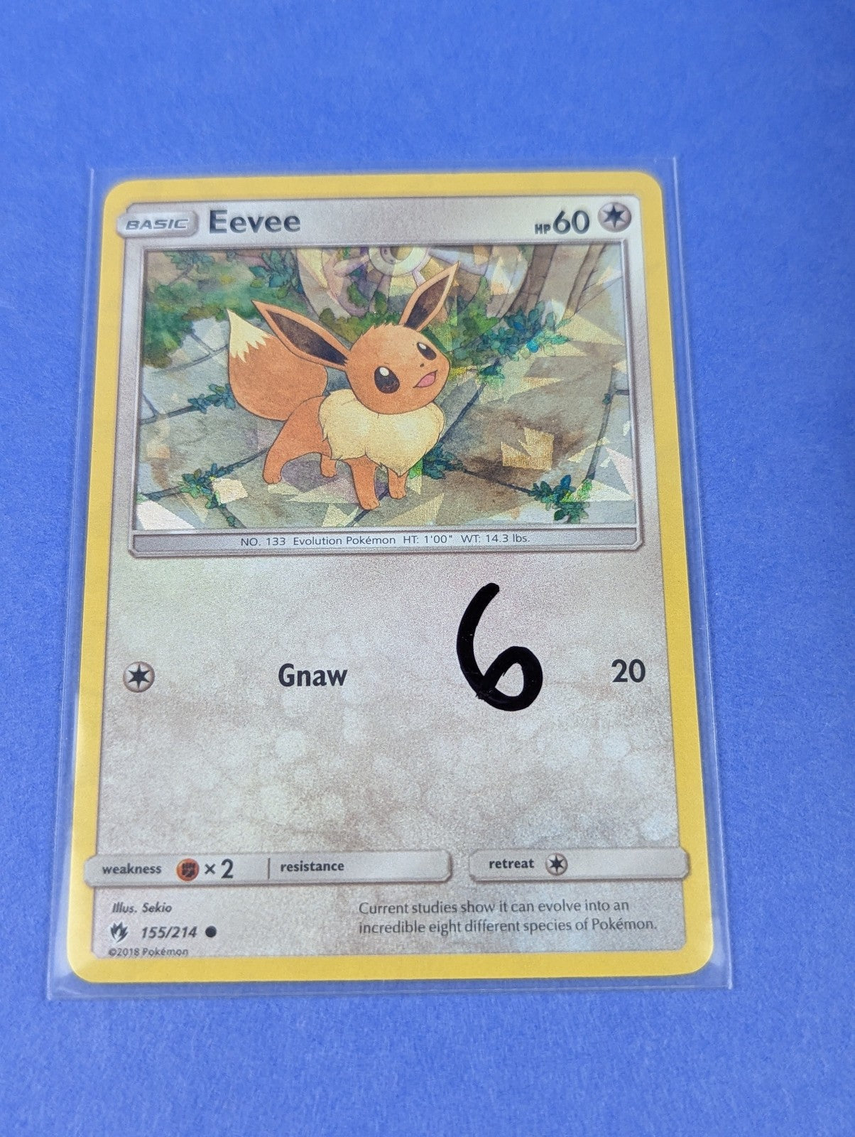 Eevee - 155/214 - Shattered Holo Rare Theme Deck Exclusive - Pokemon Card - NM