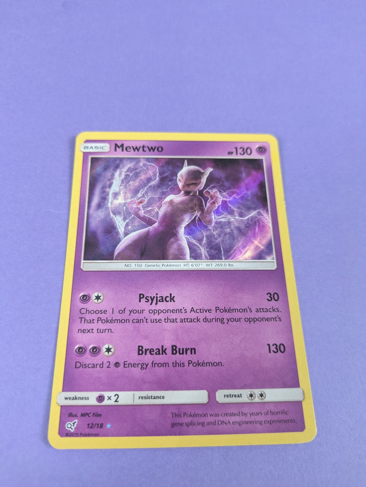 Mewtwo - 12/18 - Ultra Rare Detective Pikachu - Pokemon Card - NM