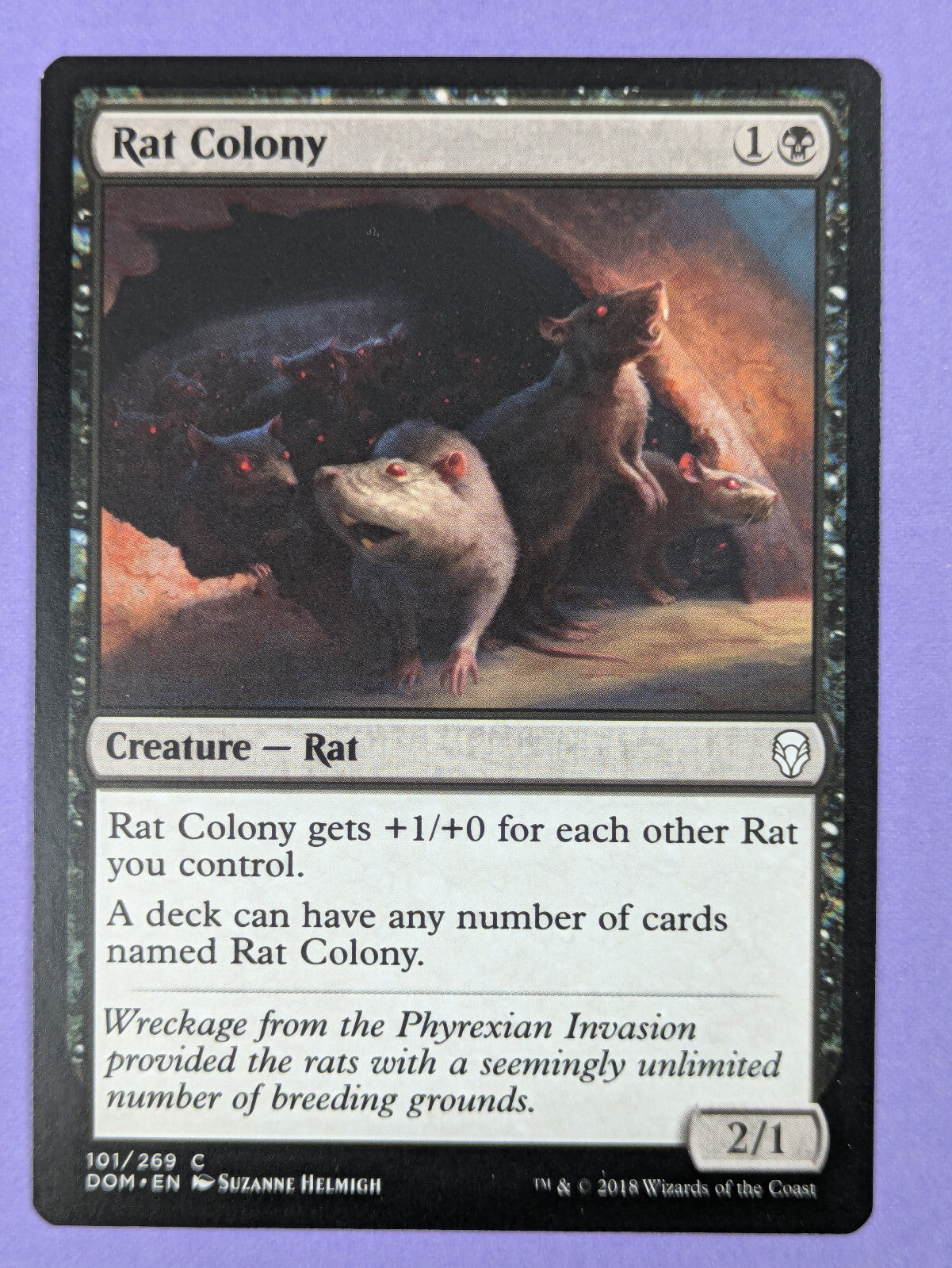 MTG Magic The Gathering: Dominaria: Rat Colony #101/269 Common - NM