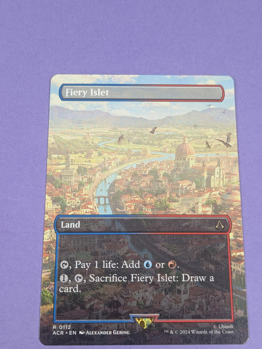 MTG Magic: Assassin's Creed: Fiery Islet Borderless #0112 Rare - NM