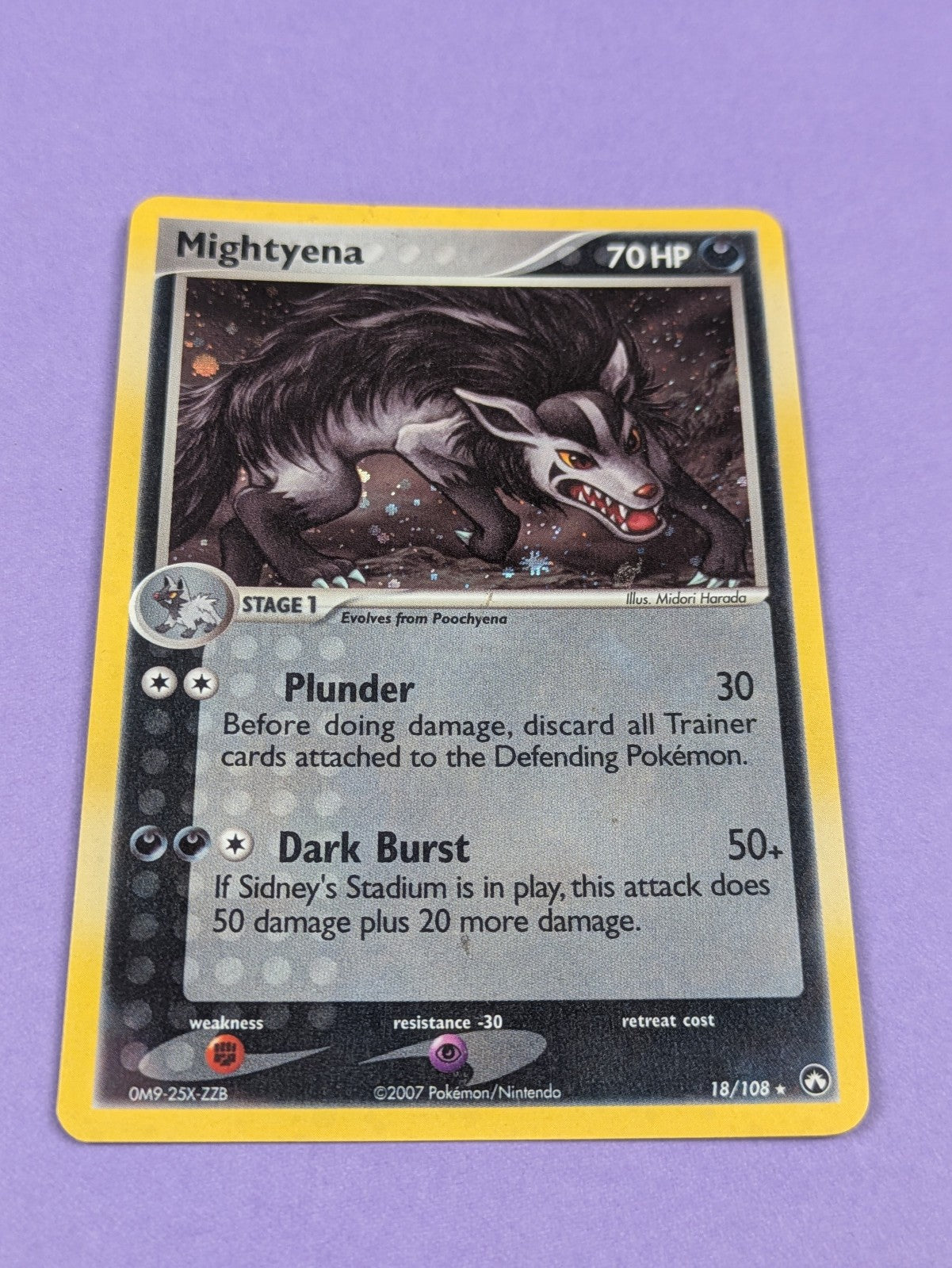 Mightyena - 18/108 - Rare Holo Power Keepers - Pokemon Card - NM