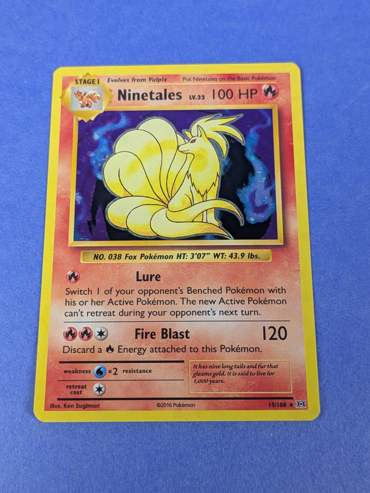 Ninetales - 15/108 - Rare Holo Evolutions - Pokemon Card - LP
