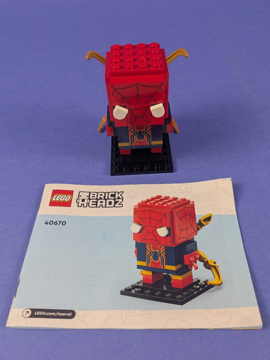LEGO BrickHeadz Super Heroes Iron Spider-Man 40670 Complete Set Pre-Owned