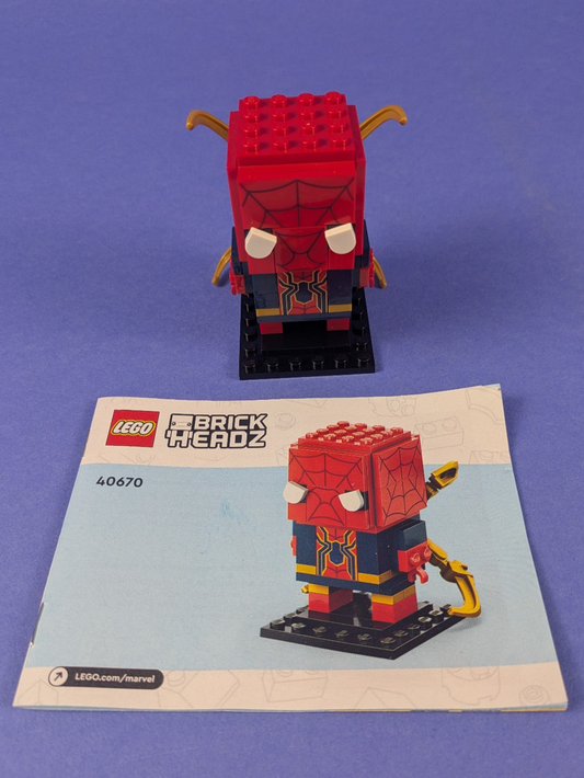 LEGO BrickHeadz Super Heroes Iron Spider-Man 40670 Complete Set Pre-Owned