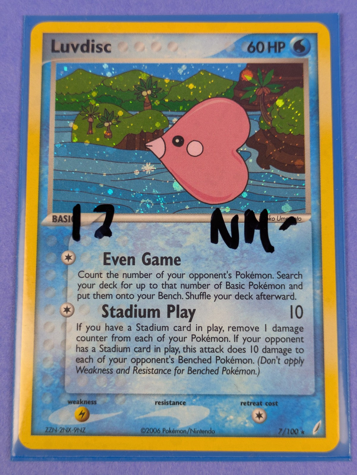 Luvdisc - 7/100 - Holo Rare Crystal Guardians - Pokemon Card - NM