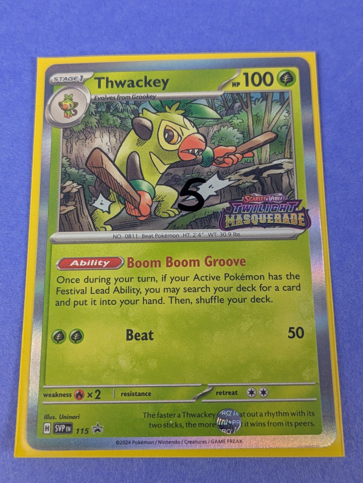 Thwackey - 115 - Promo Scarlet & Violet Promos - Pokemon Card - NM