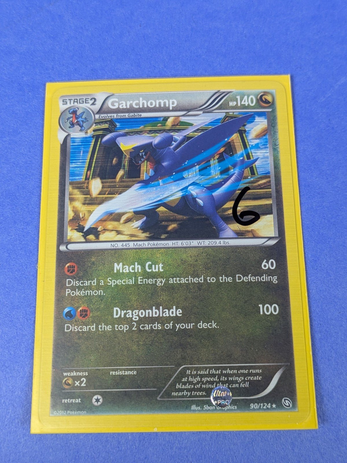 Garchomp - 90/124 - Rare Holo Dragons Exalted - Pokemon Card - LP
