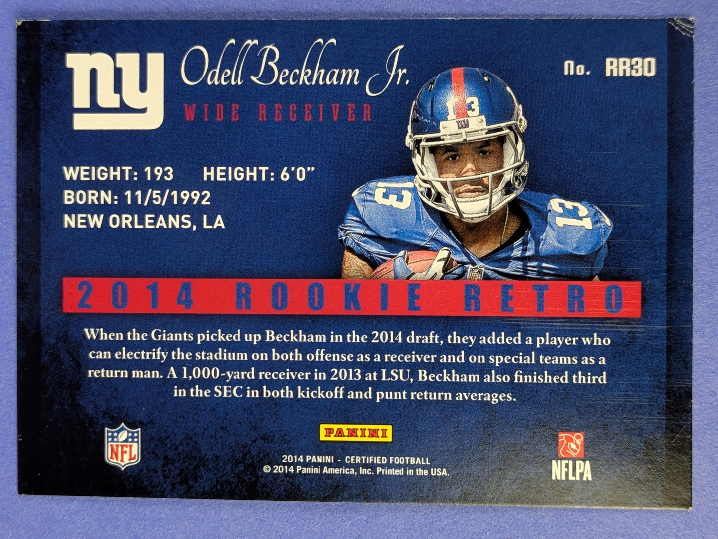 2014 Certified Odell Beckham Jr. Rookie Retro Insert #RR30 Rams 2022 SB 56 LP