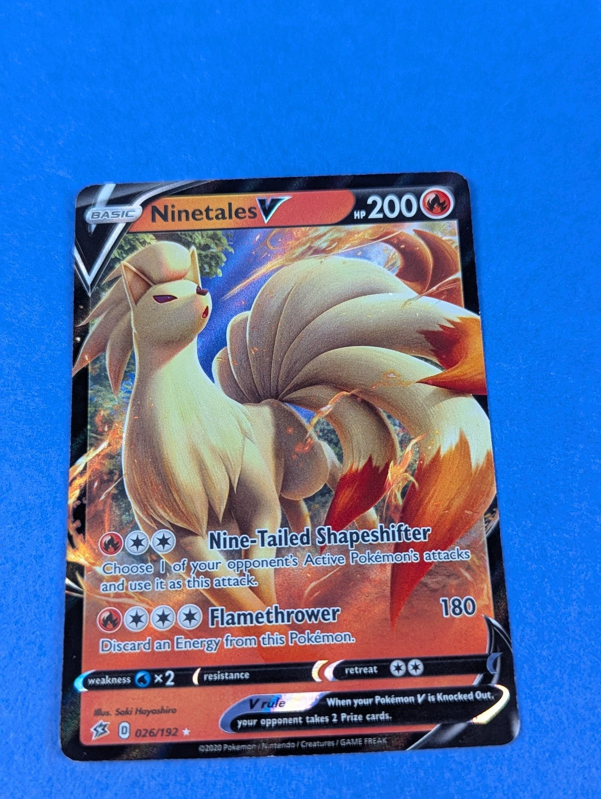 Ninetales V - 026/192 - Rare Ultra Holo  Rebel Clash - Pokemon Card - LP