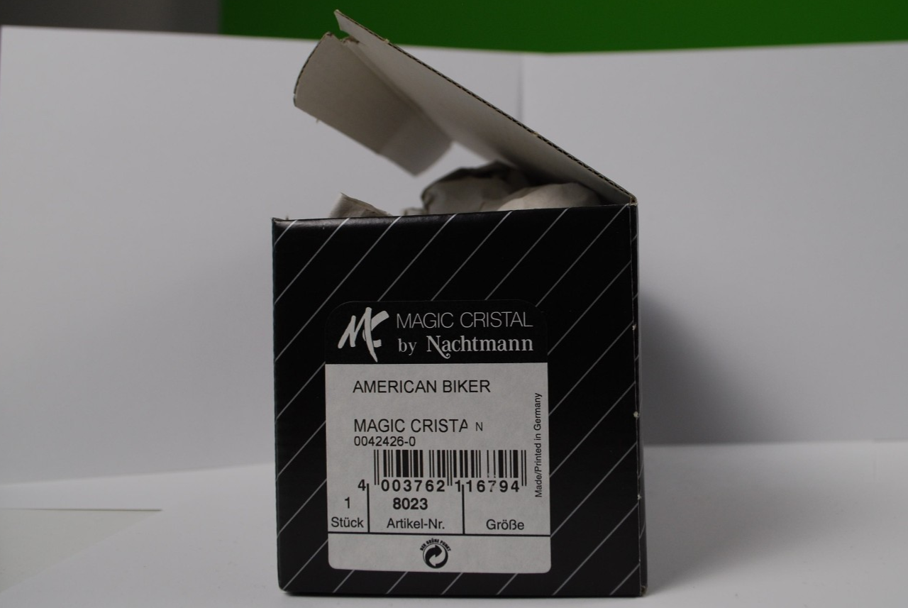 Hofbauer Magic Crystal American Biker Glass Retro Motorcycle Paperweight