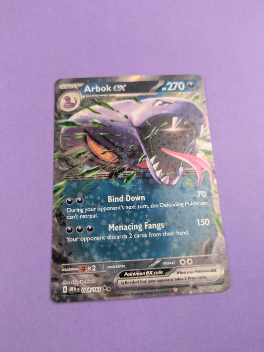 Arbok ex - 024/165 - Double Rare Scarlet & Violet: 151 - Pokemon Card - NM