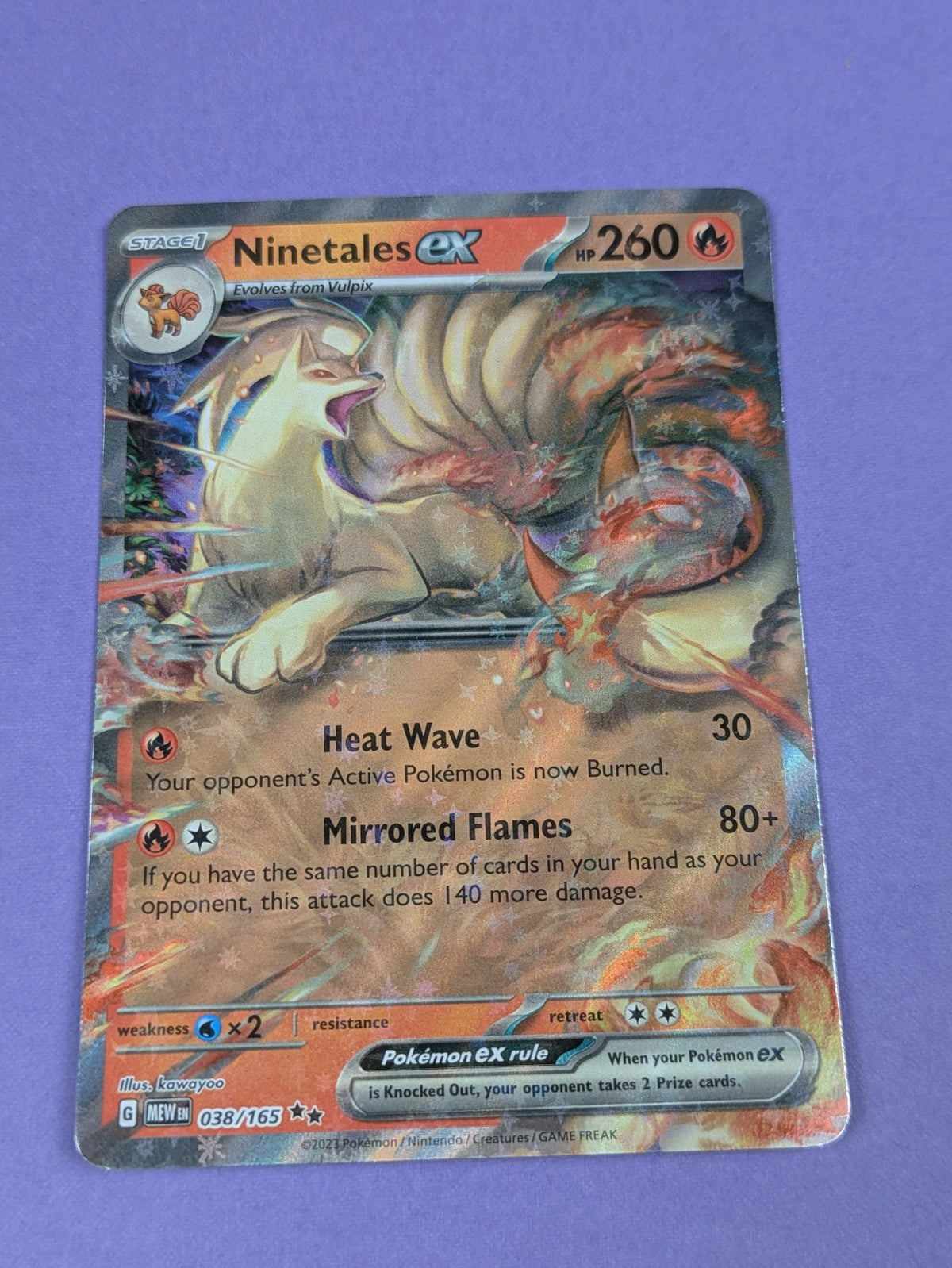 Ninetales ex - 038/165 - Double Rare Holo Scarlet & Violet 151 - Pokemon - NM