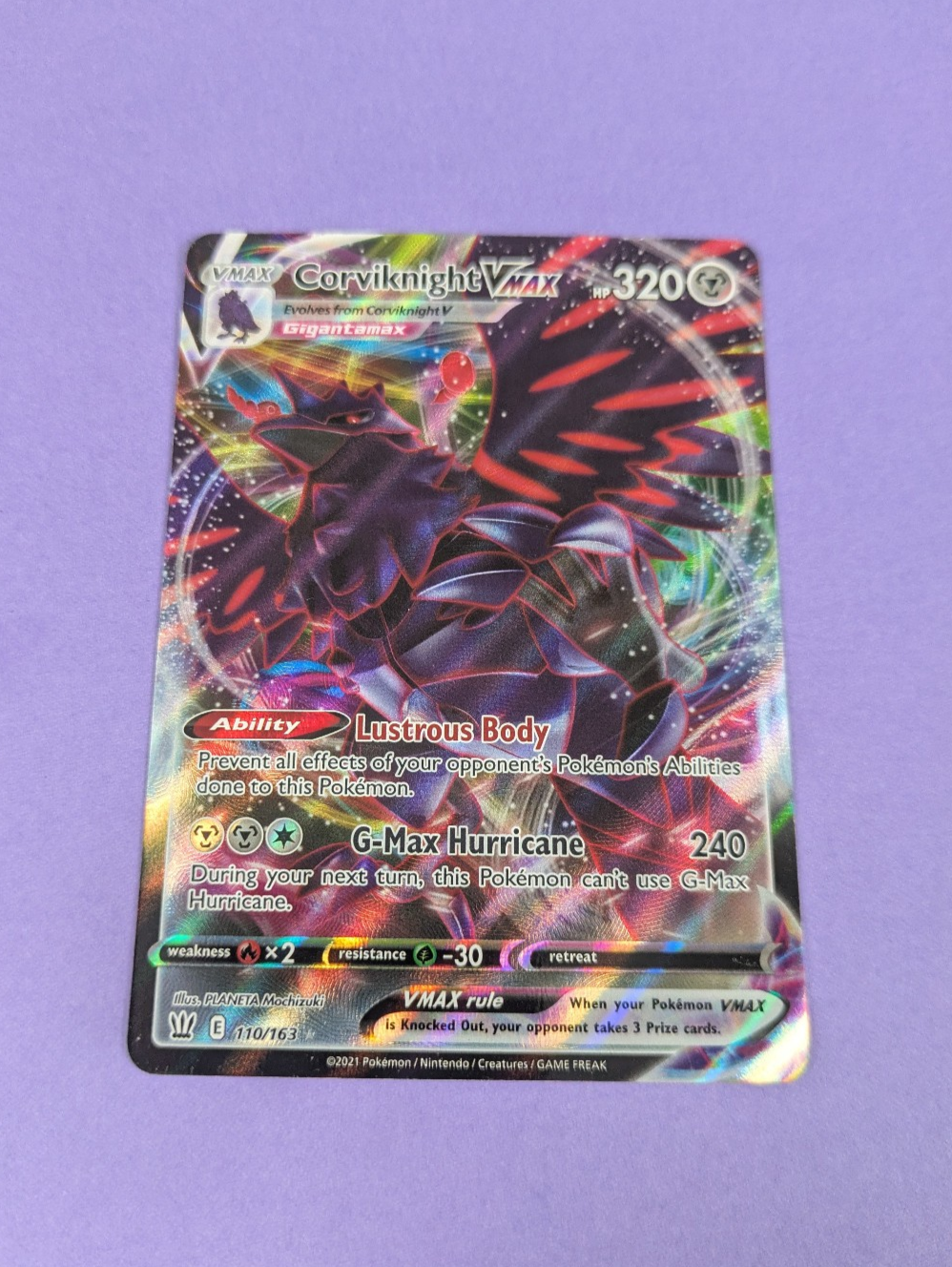 Corviknight VMAX - 110/163 - Ultra Rare Battle Styles - Pokemon Card - NM