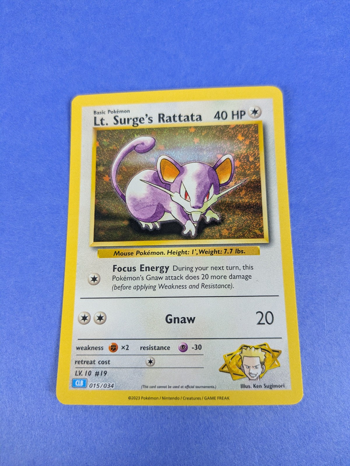 Lt. Surge's Rattata - 015/034 - Holo Promo TCG Classic - Blastoise CLB - NM