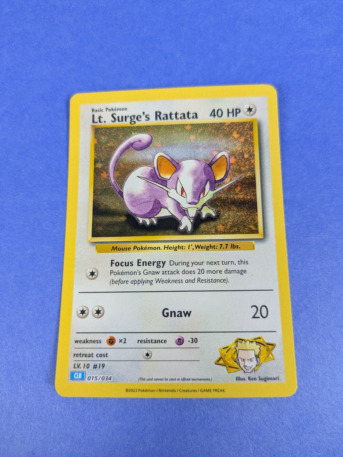 Lt. Surge's Rattata - 015/034 - Holo Promo TCG Classic - Blastoise CLB - NM