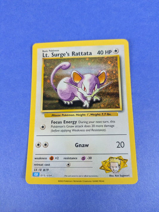 Lt. Surge's Rattata - 015/034 - Holo Promo TCG Classic - Blastoise CLB - NM