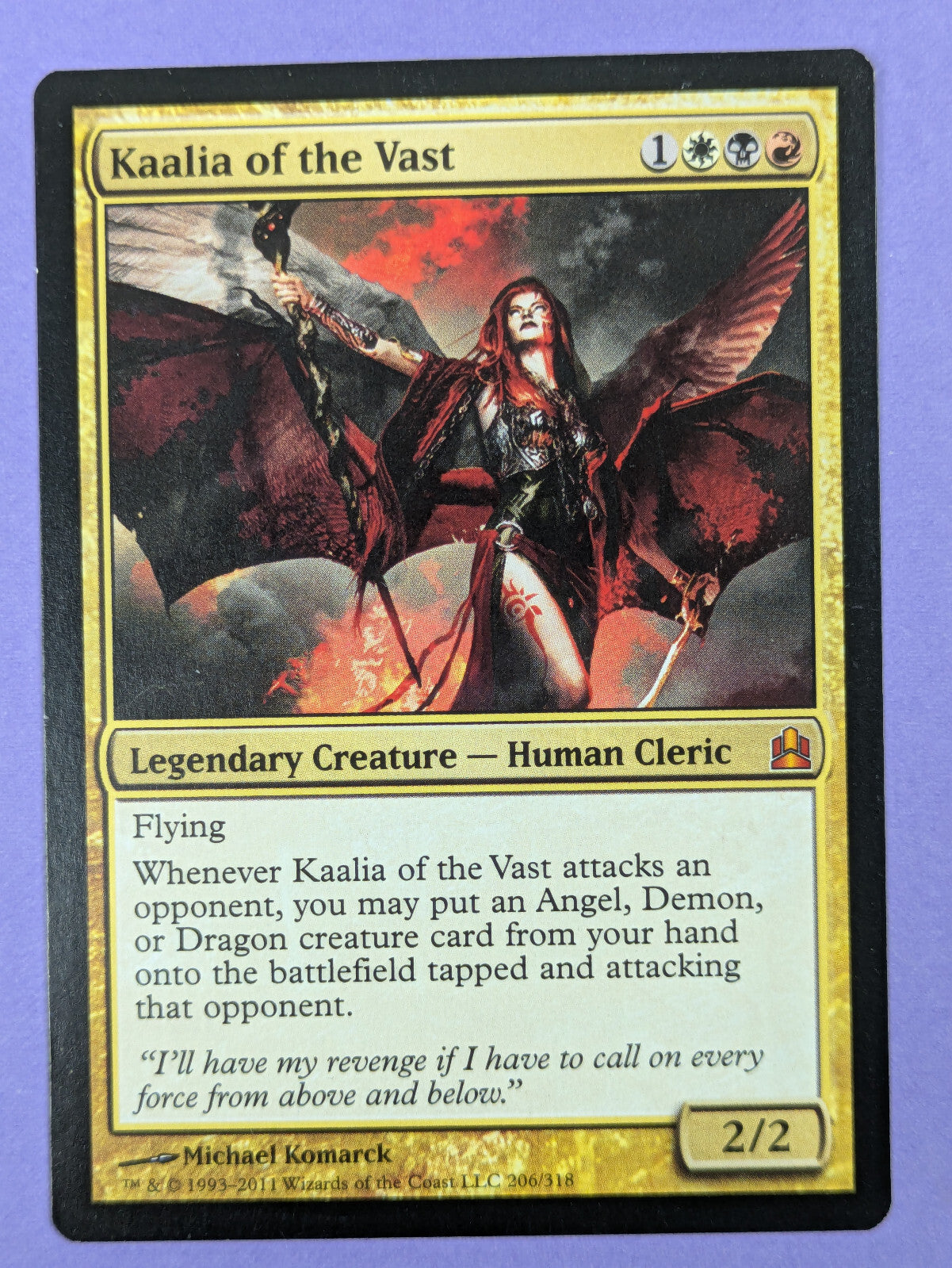 MTG Magic The Gathering: Commander 2011: Kaalia of the Vast #206/318 Mythic - NM