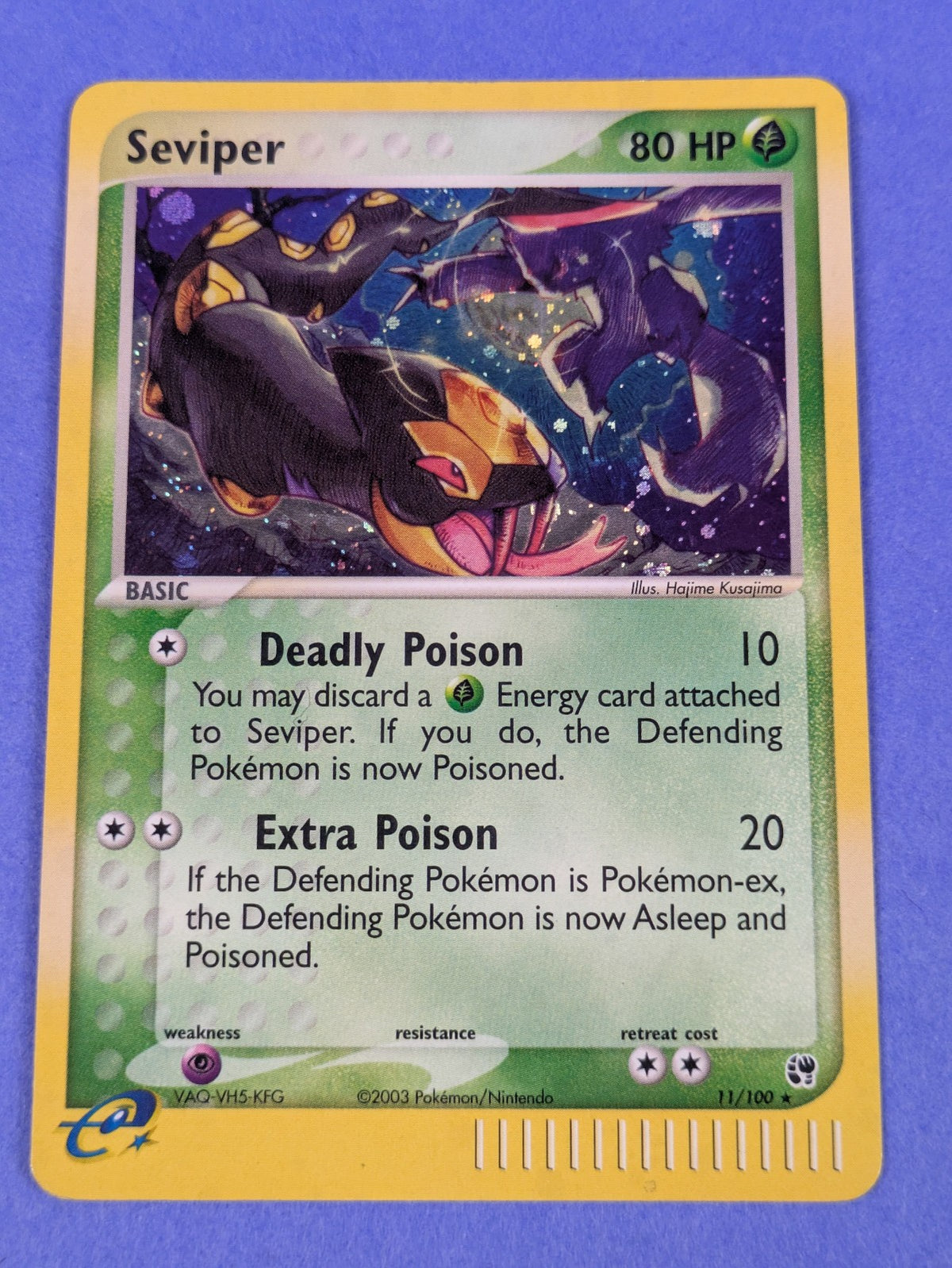 Seviper - 11/100 - Rare Holo Sandstorm - Pokemon Card - LP