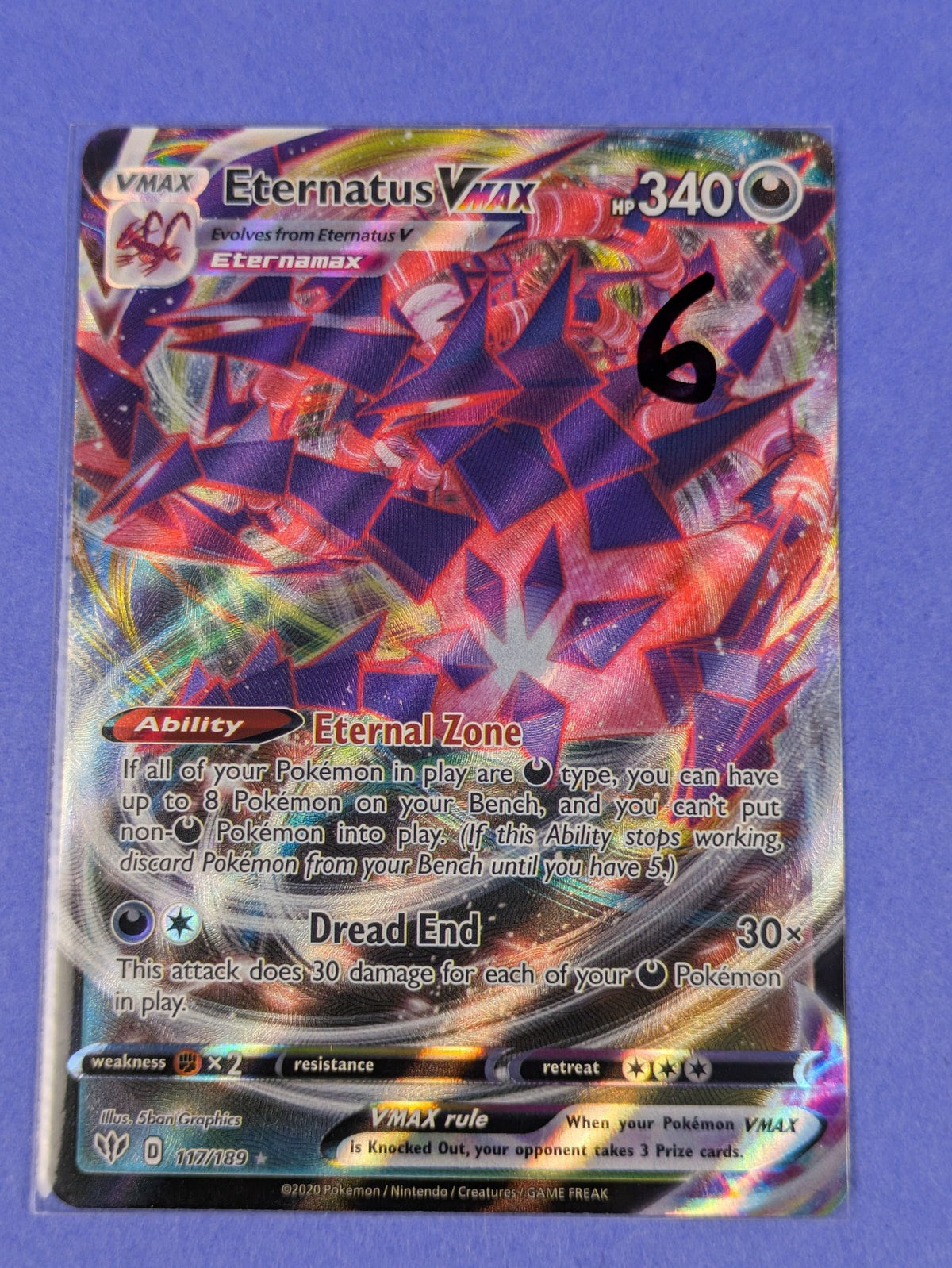 Eternatus VMAX - 117/189 - Ultra Rare Holo Darkness Ablaze - Pokemon Card - MP
