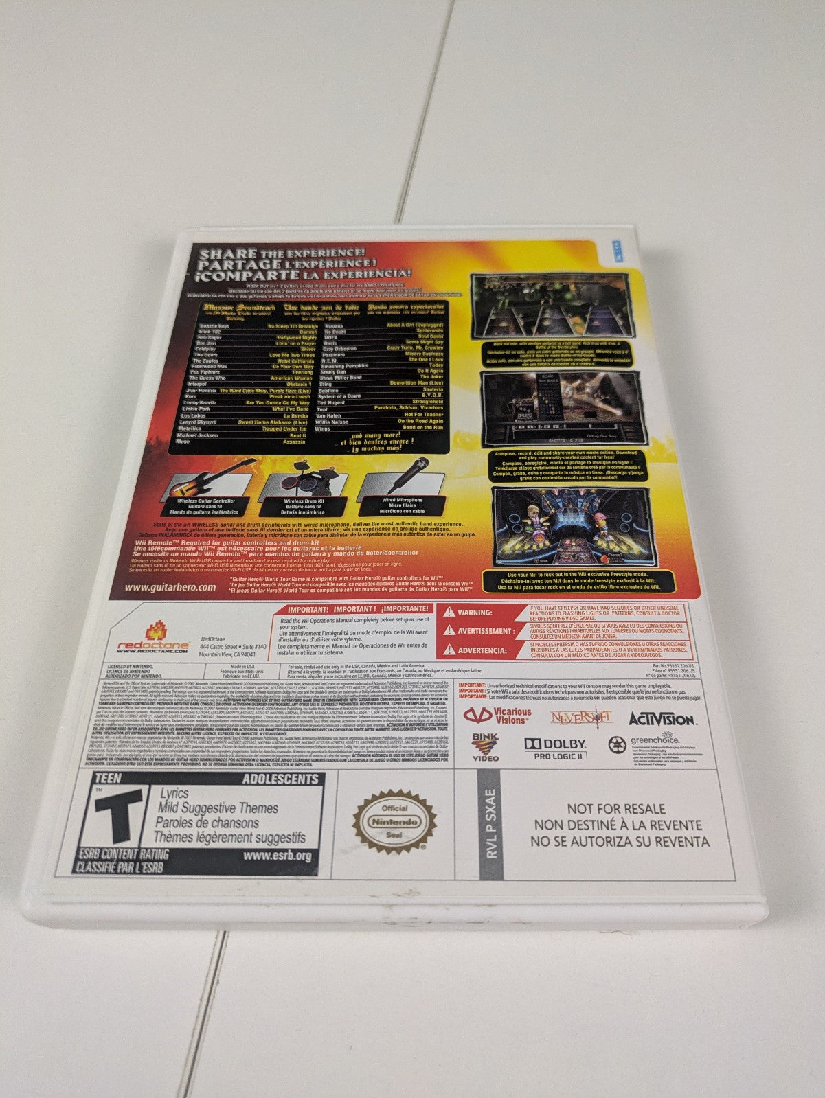 Guitar Hero World Tour (Nintendo Wii, 2008) CIB