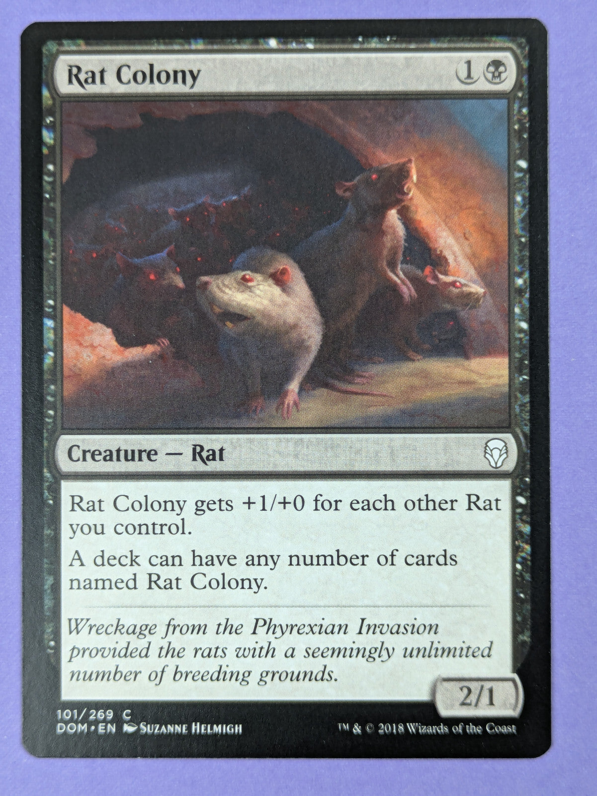 MTG Magic The Gathering: Dominaria: Rat Colony #101/269 Common - NM