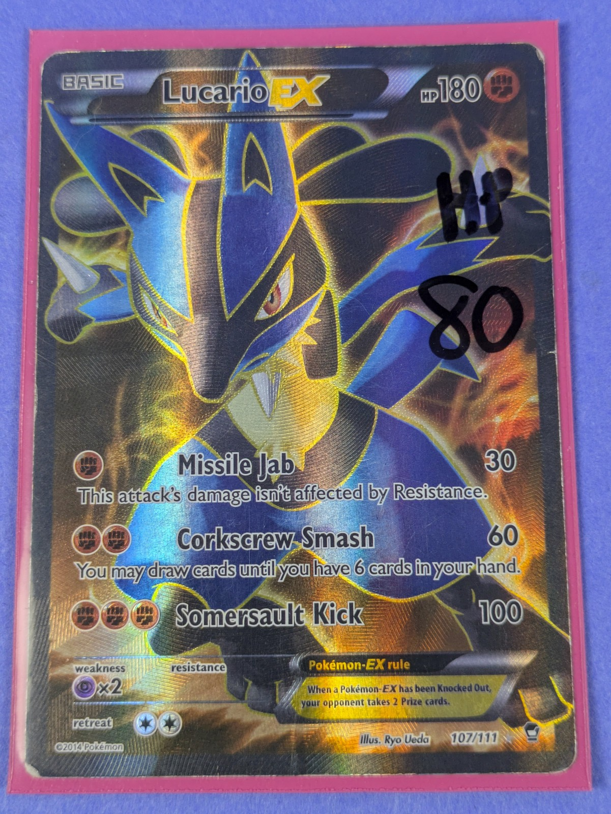 Lucario EX #107/111 Pokemon Furious Fists - Ultra Rare - Pokemon Card - HP