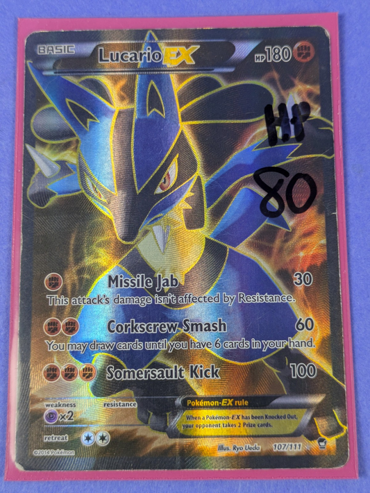 Lucario EX #107/111 Pokemon Furious Fists - Ultra Rare - Pokemon Card - HP