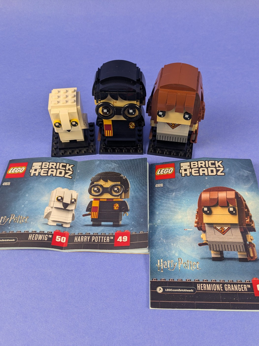 LEGO BrickHeadz Hermione Granger Harry Potter & Hedwig 41616 41615 Pre-Owned