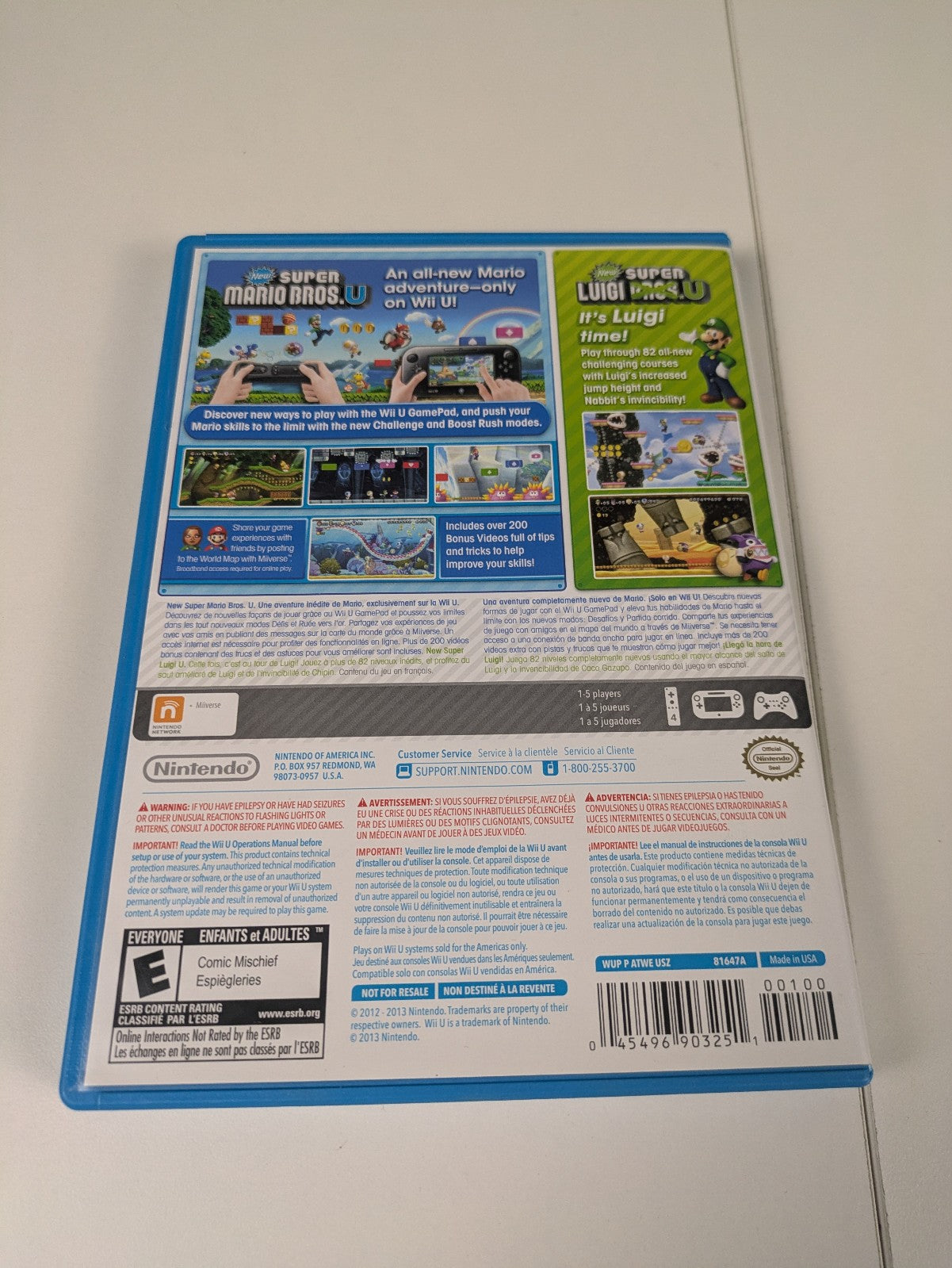 New Super Mario Bros. U + New Super Luigi U (Nintendo Wii U, 2013) CIB