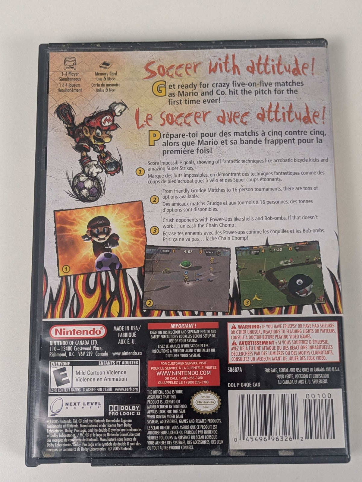 Super Mario Strikers (Nintendo GameCube, 2005) No Book