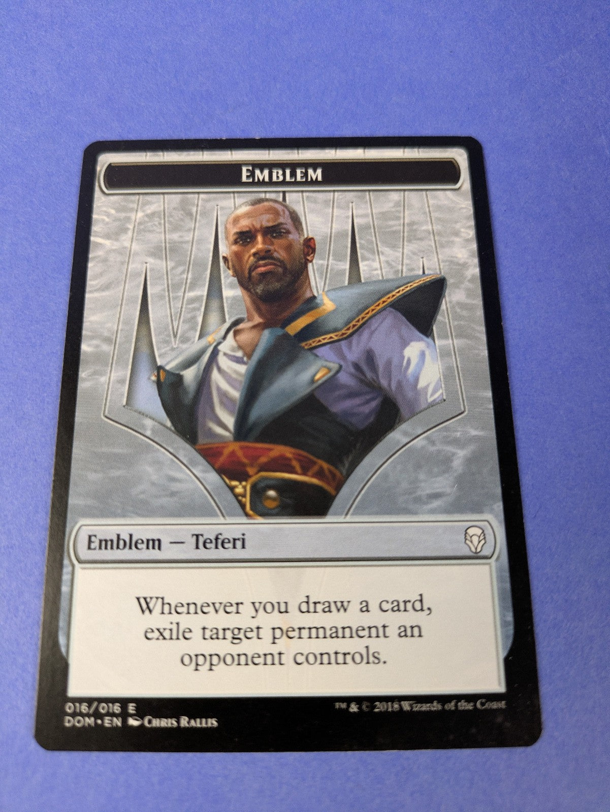 MTG Magic: Dominaria Tokens: Teferi, Hero of Dominaria Emblem #016/016 Emblem LP