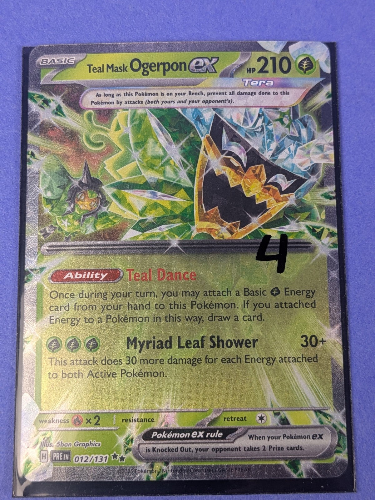 Teal Mask Ogerpon ex - 012/131 - Double Rare Prismatic Evolutions - Pokemon - NM