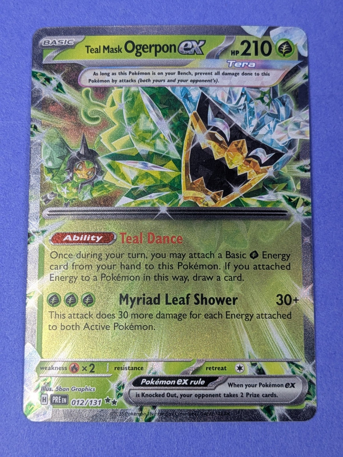 Teal Mask Ogerpon ex - 012/131 - Double Rare Prismatic Evolutions - Pokemon - NM